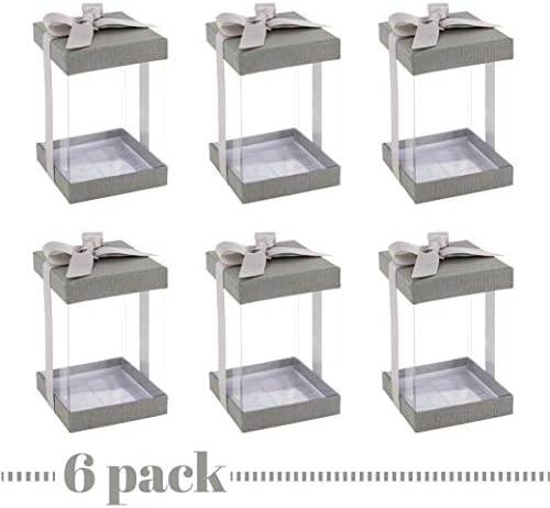 Hammont Clear Gift Box 6 Pack for Gifts Cakes Cookies