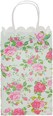 Blue Panda Floral Gift Bags with Handles 24 Pack