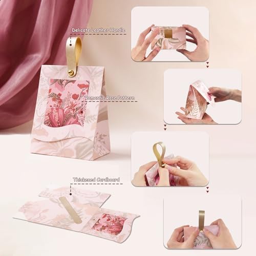 FAYEVIVI 20pcs Pink Gift Boxes with Lids