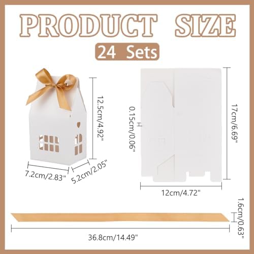 Nbeads 24 Pcs House Shaped Gift Boxes for Wedding