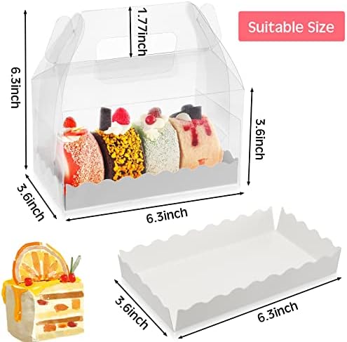 Handepo 25 Pcs Clear Gable Boxes with Handles