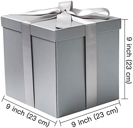 RUSPEPA Gray Medium Gift Box with Lids and Ribbon 1