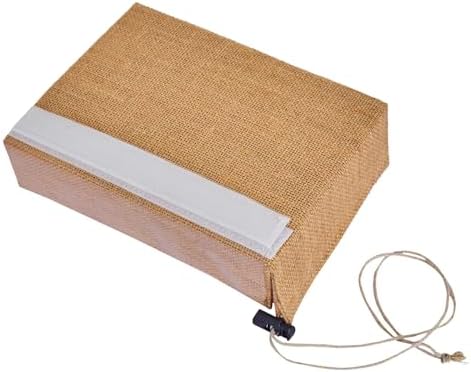 Jucobee 12 Pack Juco Burlap Gift Boxes with Drawstring and PVC Window