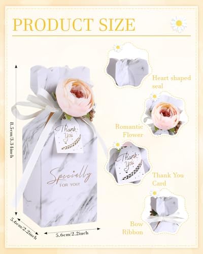 Liobelon 10 Piece Floral Gift Boxes with Ribbons