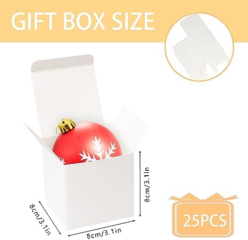 25pcs White Paper Gift Boxes 315x315x315 Inches Wedding Favor Boxes
