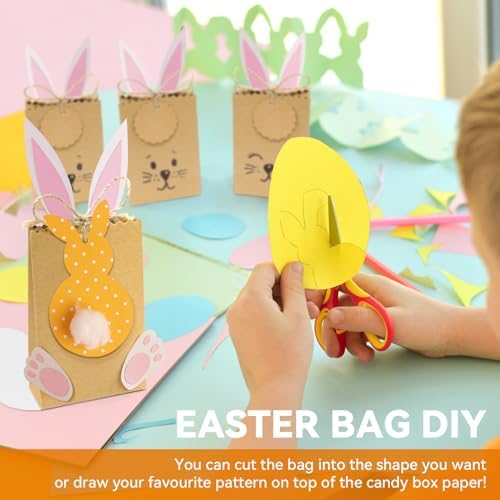 Faylapa 50Pcs Brown Party Treat Bags Boxes