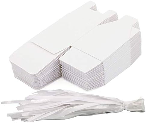 KPOSIYA 100 Pack 2x2x2 Inch White Gift Boxes with Ribbons