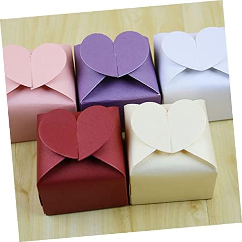 Homoyoyo 50pcs Heart Shaped Paper Candy Boxes for Wedding Birthday Parties