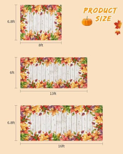 Fall Garage Door Banner 7x8 ft Wood Grain Texture
