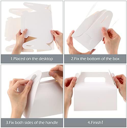 Geyee 100 Pcs White Gable Gift Boxes