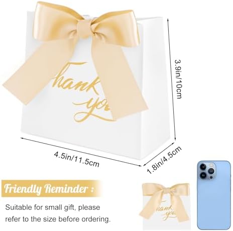 SHAIDOJIO 24Pcs Mini Gift Bags with Gold Bow