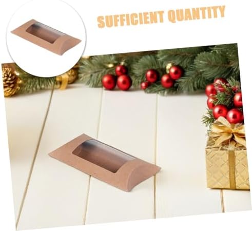 SAFIGLE 50pcs Mini Pillow Candy Box With Clear Window