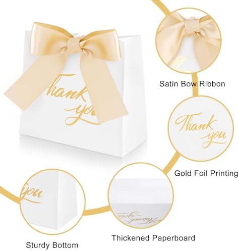 SHAIDOJIO 24Pcs Mini Gift Bags with Gold Bow