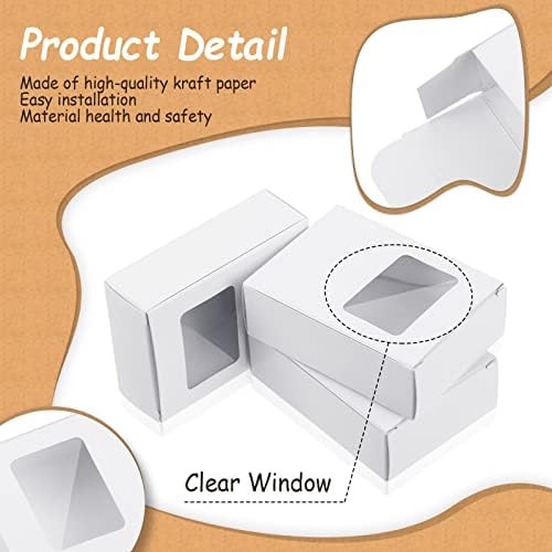 Spakon 30 Pcs Mini Kraft Soap Boxes with Window