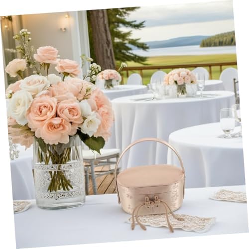 NIYANGLE Elegant Brocade Candy Boxes with Handle for Weddings and Celebrations