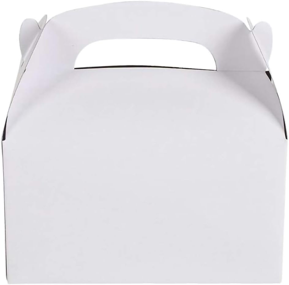 White Gable Treat Boxes for Kids Birthday Party Favors
