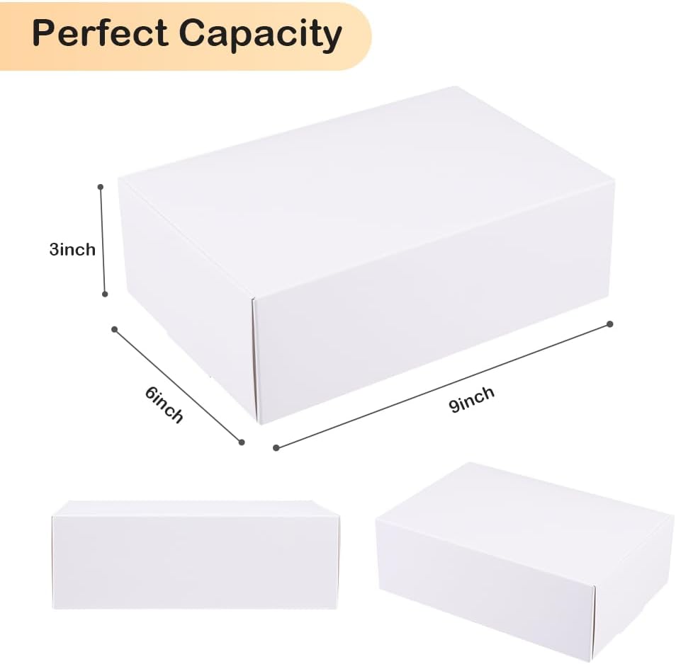 10 Pack White Gift Boxes 9x6x3 Inches Wedding Proposal Boxes