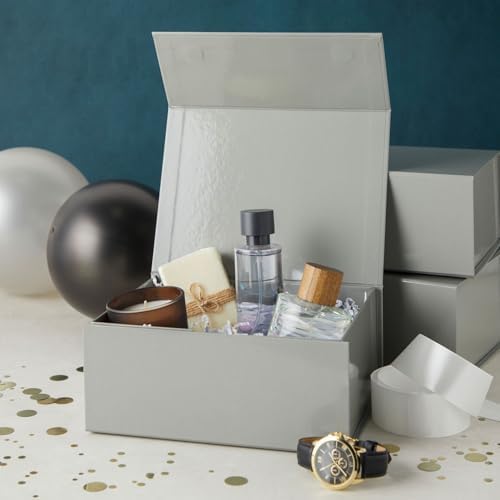 Stockroom Plus 6 Pack Magnetic Gift Boxes Gray