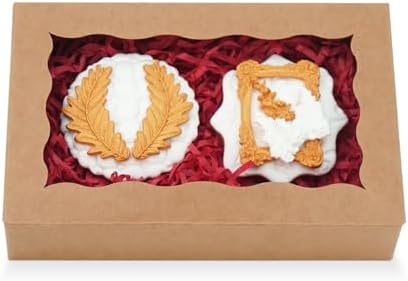 20 Pcs Kraft Cookie Boxes with Window 7x4375x15 Inch