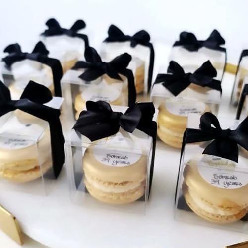100 Pack Clear Gift Boxes for Macarons and Small Treats
