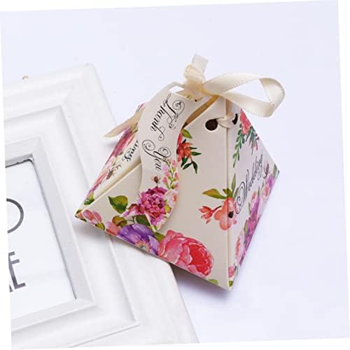 PRETYZOOM Pyramid Shaped Candy Gift Boxes for Wedding Favors
