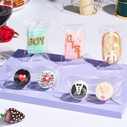 100pcs 4x6 Inch Clear Cellophane Bags for Treats