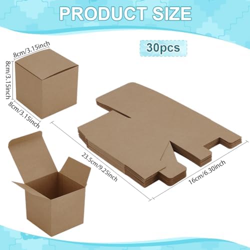 PH PandaHall 30pcs Brown Square Paper Gift Boxes