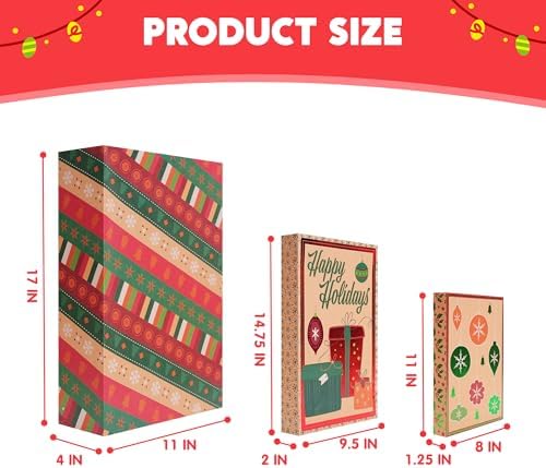 JOYIN 12Pcs Christmas Gift Boxes with Lids for Presents