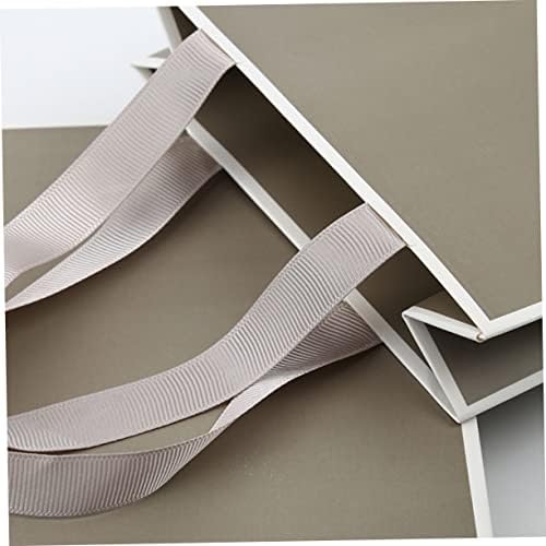 CALLARON 4Pcs Grey Paper Bags with Strong Rope Handles