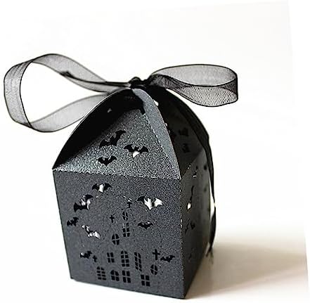 FOMIYES 50Pcs Black Bat Hollowed Gift Boxes for Weddings and Halloween