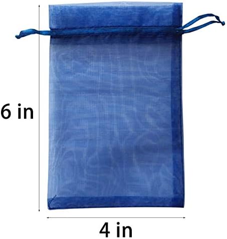 50 Pc 4x6 Inch Navy Blue Drawstring Gift Bags