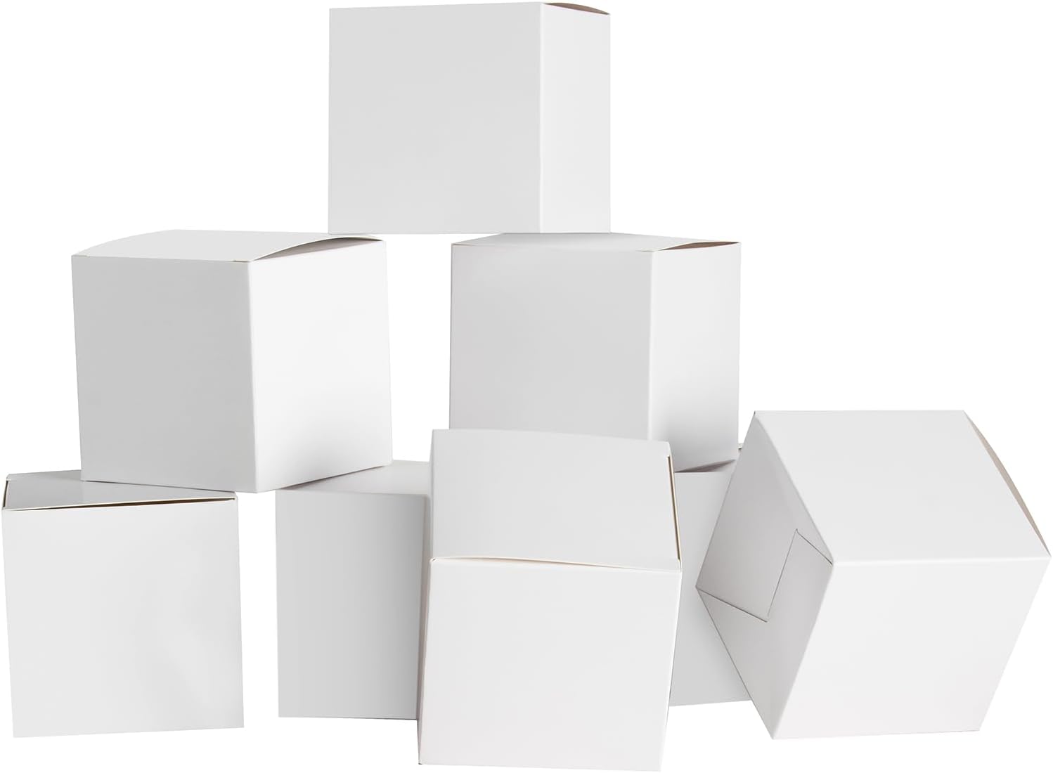 GINLEBO 3x3x3 Gift Boxes - 60 Pcs White Mini Boxes for Wrapping