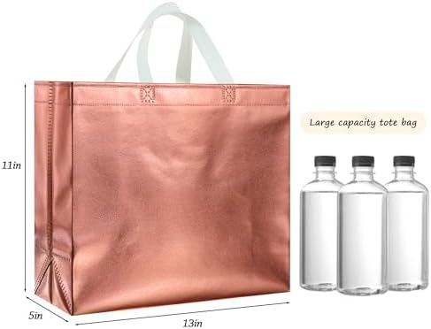 BLEWINDZ 60Pcs Reusable Gift Bags Rose Gold