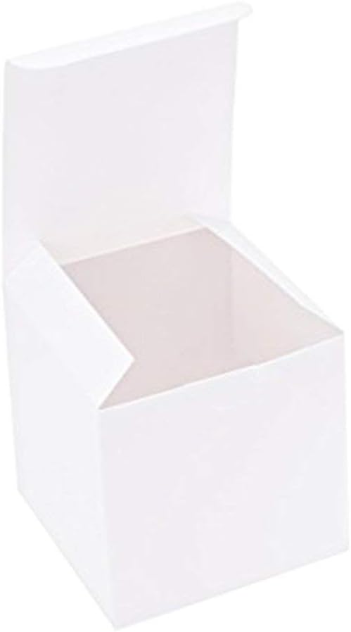 50pcs White Square Gift Boxes with Twine for Weddings and Parties