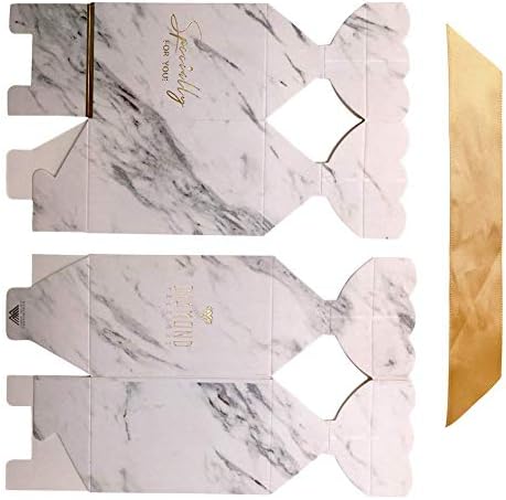 BAUMA AUTO 50Pcs Wedding Candy Boxes with Gold Ribbons