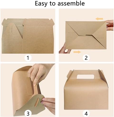 Unarty 30 PCS Large Kraft Gable Boxes for Party