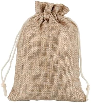 SOFXnng Cotton Linen Drawstring Gift Bags 50PCS 15X20CM 1