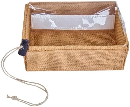 Jucobee 12 Pack Small Jute Gift Bags with Drawstring and PVC Window