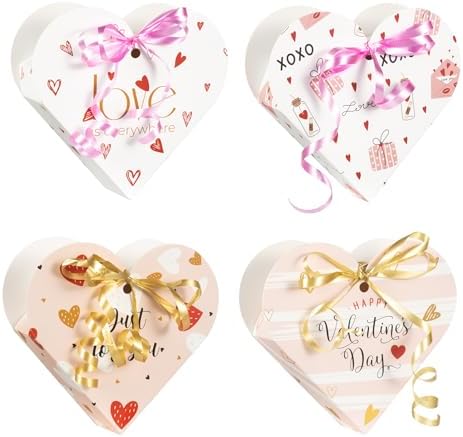 GINLEBO Valentines Day 24Pack Heart Shape Gift Boxes