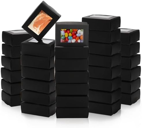 Lyellfe 100 Pack Kraft Soap Box with Window