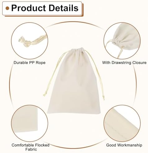 HARFINGTON 10pcs Flocked Cloth Drawstring Bags 67x91 Inch