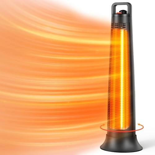 FLOWBREEZE Electric Patio Heater with 60 Degree Oscillation and 3S Instant Heating