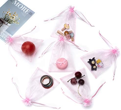 Volanic 100PCS 4x6 Inch Sheer Drawstring Organza Gift Bags