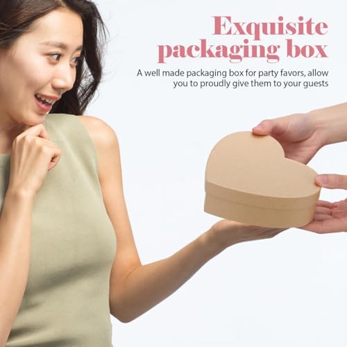 Ipetboom Heart Kraft Paper Box with Lids 65x49x2 Inch