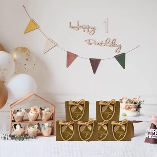 100 Pack Mini Brown Gift Bags with Handles for Party Favors