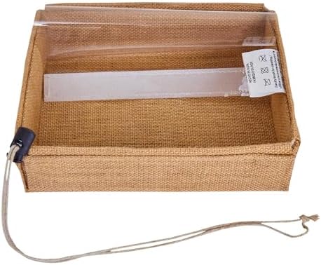 Jucobee 12 Pack Juco Burlap Gift Boxes with Drawstring and PVC Window