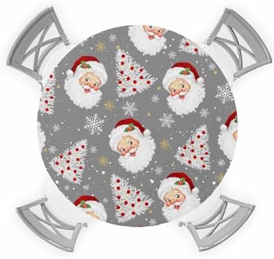ZOE GARDEN Xmas Santa Round Waterproof Table Cover