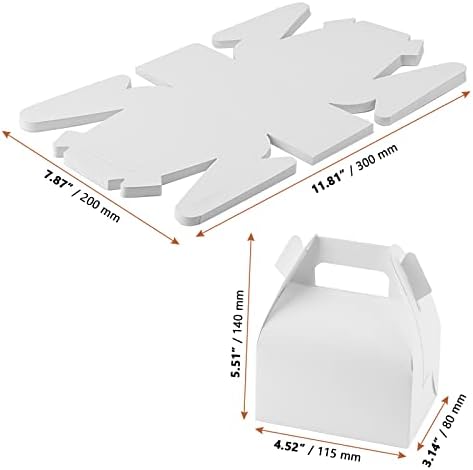 LEXININ 100 Pack White Gable Favor Boxes for Parties