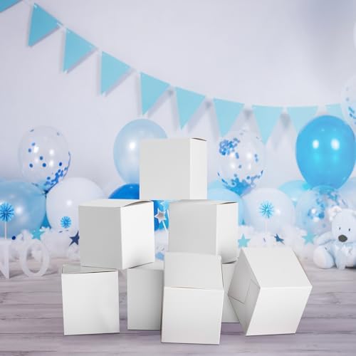 GINLEBO 3x3x3 Gift Boxes - 60 Pcs White Mini Boxes for Wrapping