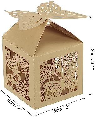 PATIKIL 2x2x31 Inch Brown Favor Boxes 25 Pack
